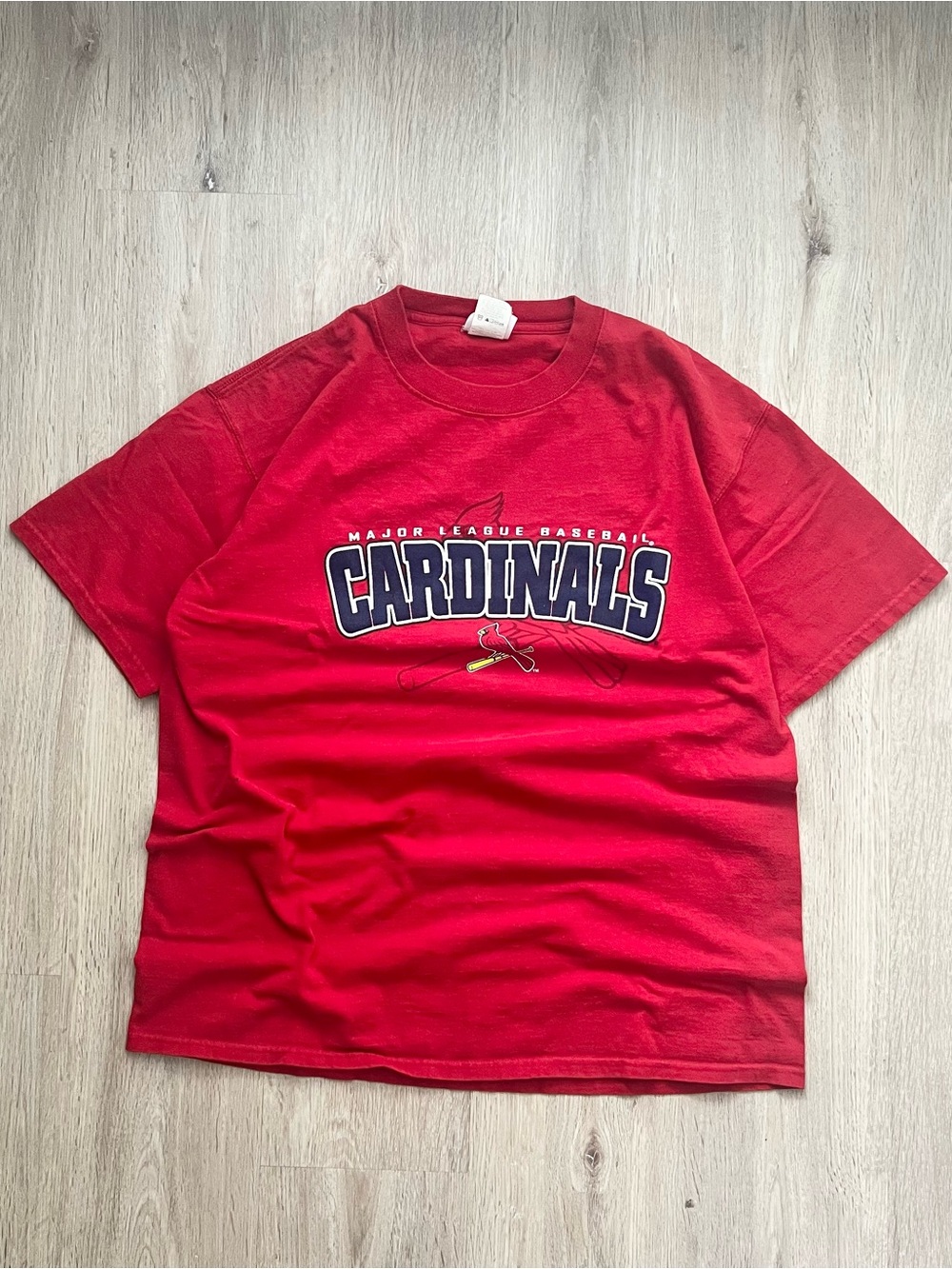 Vintage 2005 St. Louis Cardinals Spell Out T-Shirt Mens Large Red MLB Y2K